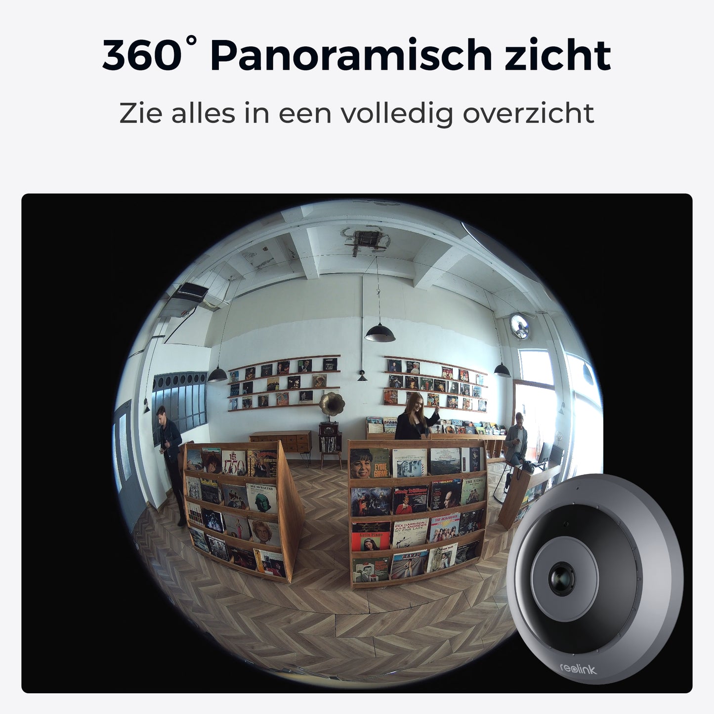 Fisheye Reolink panoramisch zicht 360 graden