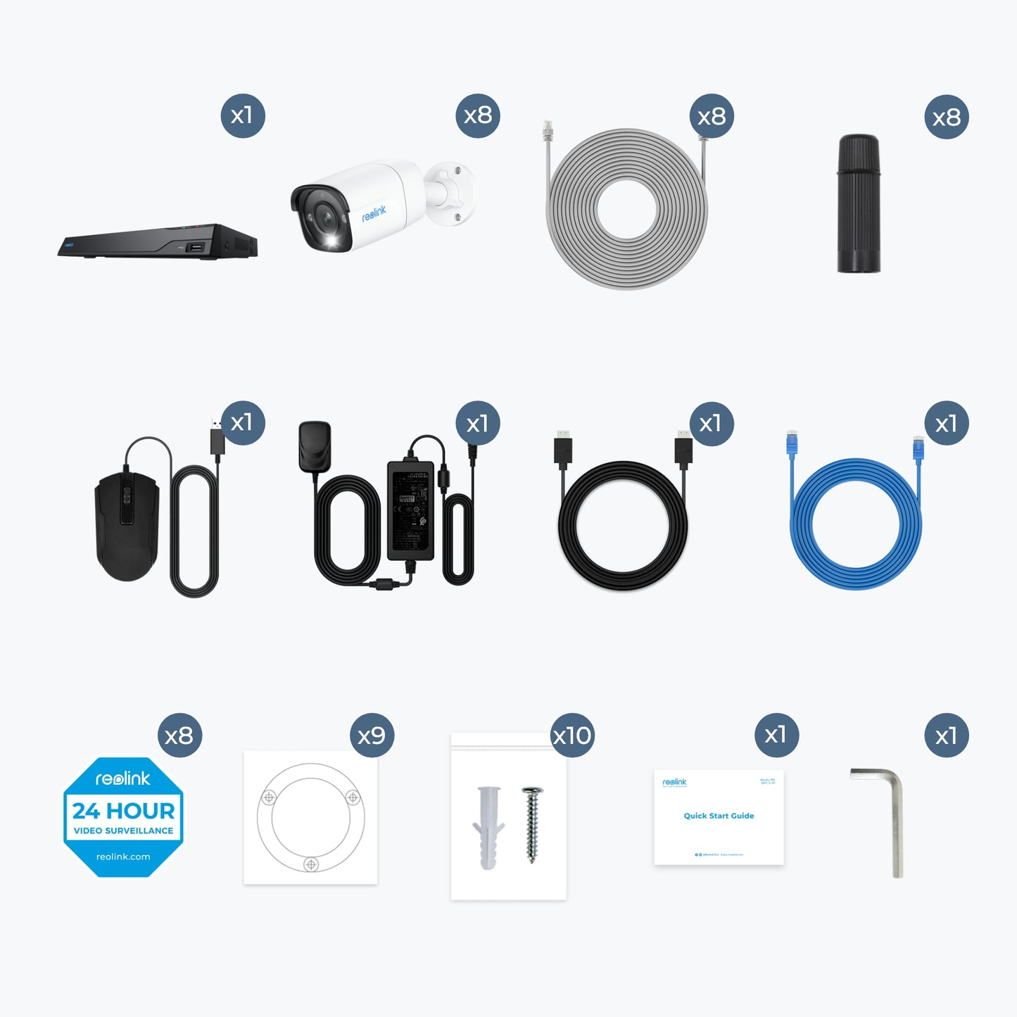 Reolink NVS16-8MB8 beveiligingssysteem - doosinhoud