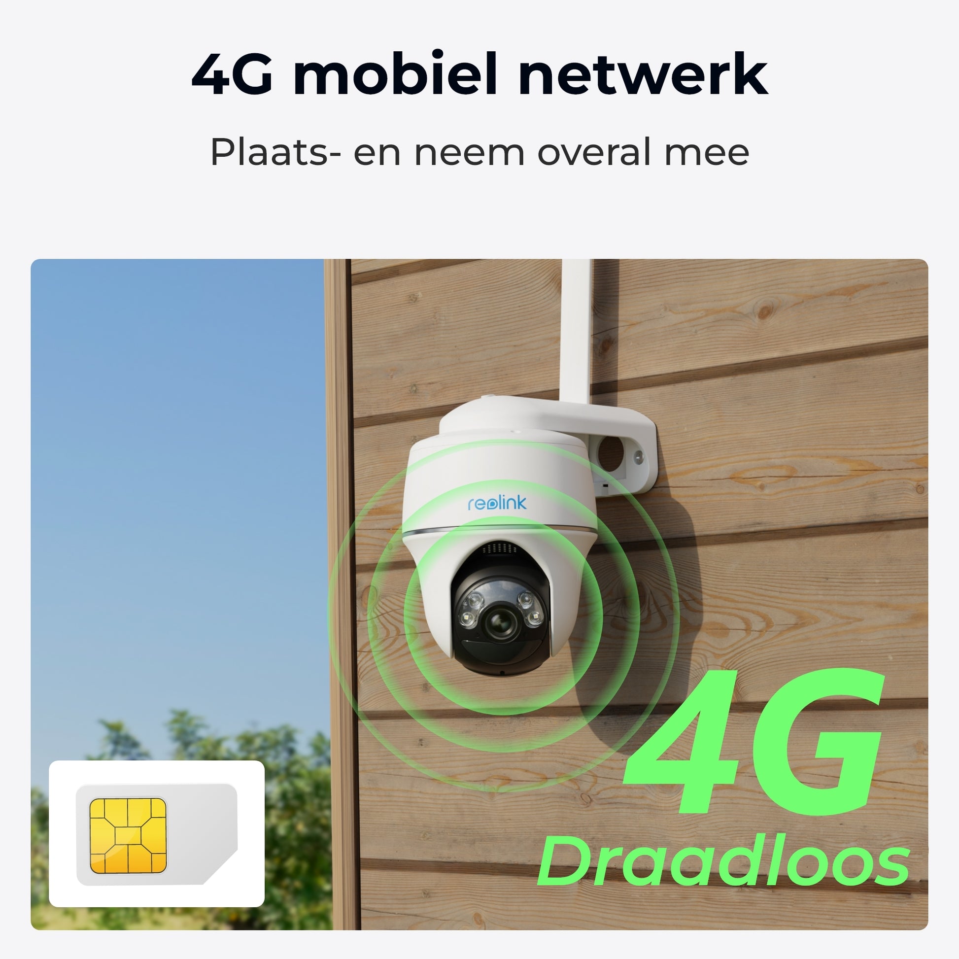 Reolink G430 4G mobiel netwerk LTE draadloos verbinden