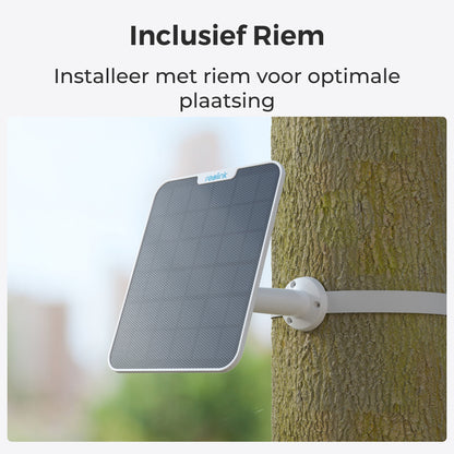 Reolink zonnepaneel inclusief riem voor eenvoudige installatie