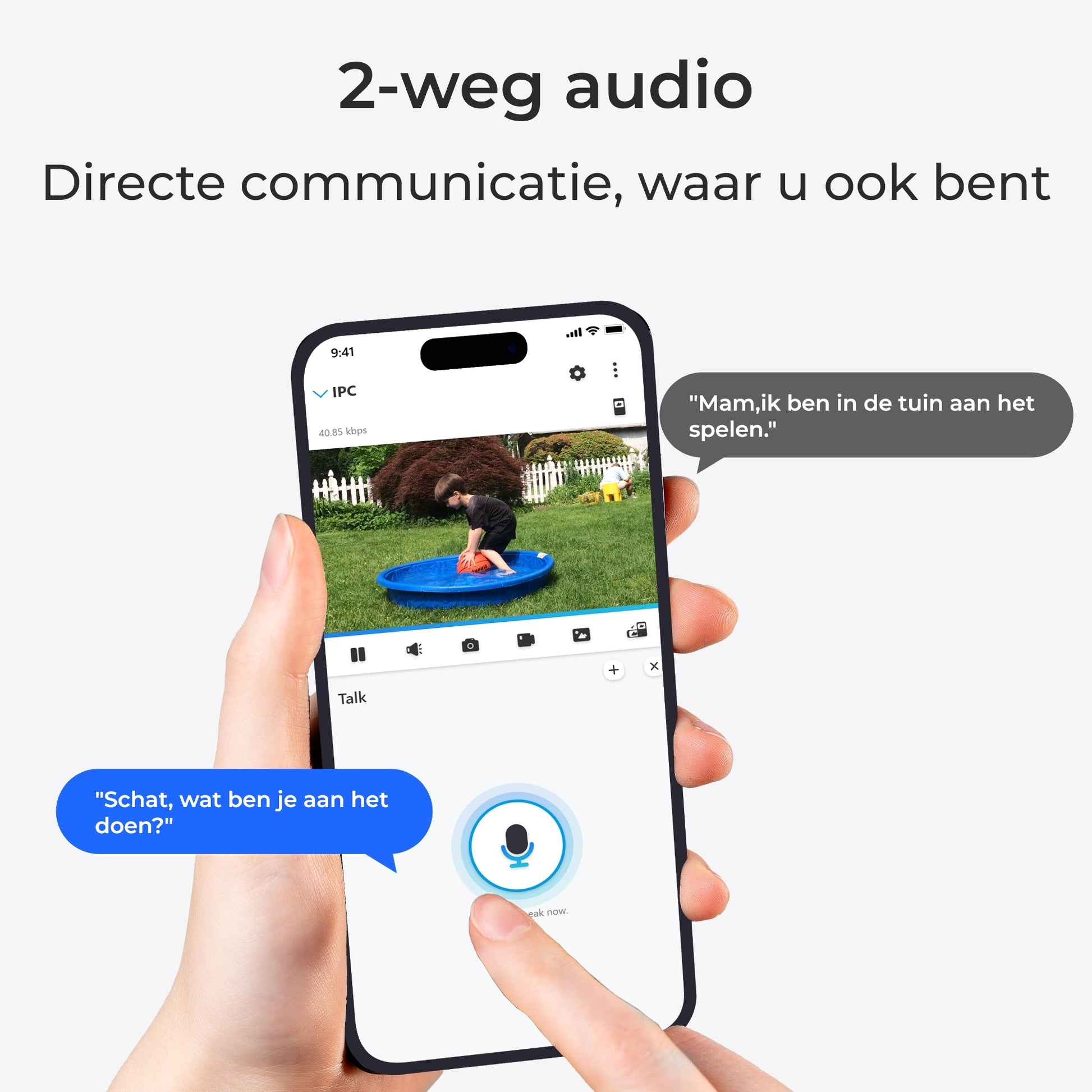 Reolink P437 twee-weg audio communicatie