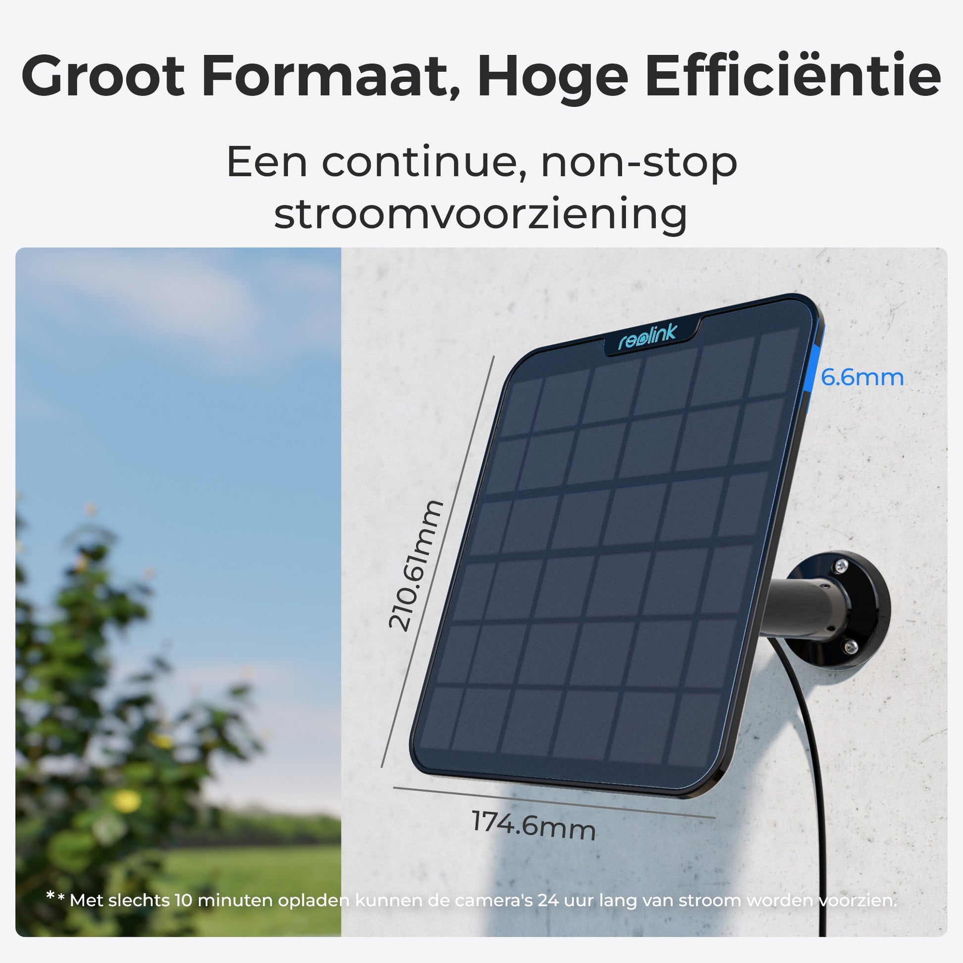 Reolink zonnepaneel zwart formaat