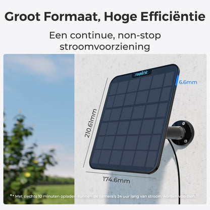 Reolink zonnepaneel zwart formaat