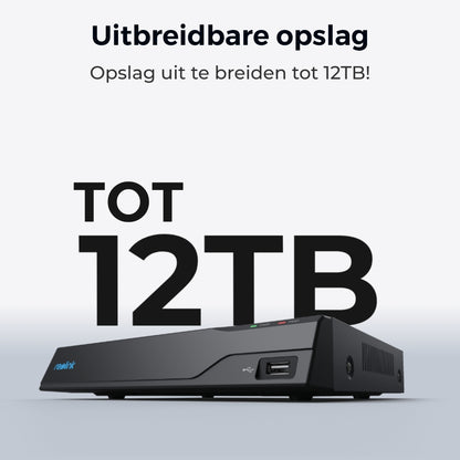 Reolink NVS16-8MD8 beveiligingssysteem met uitbreidbare opslag tot 12TB