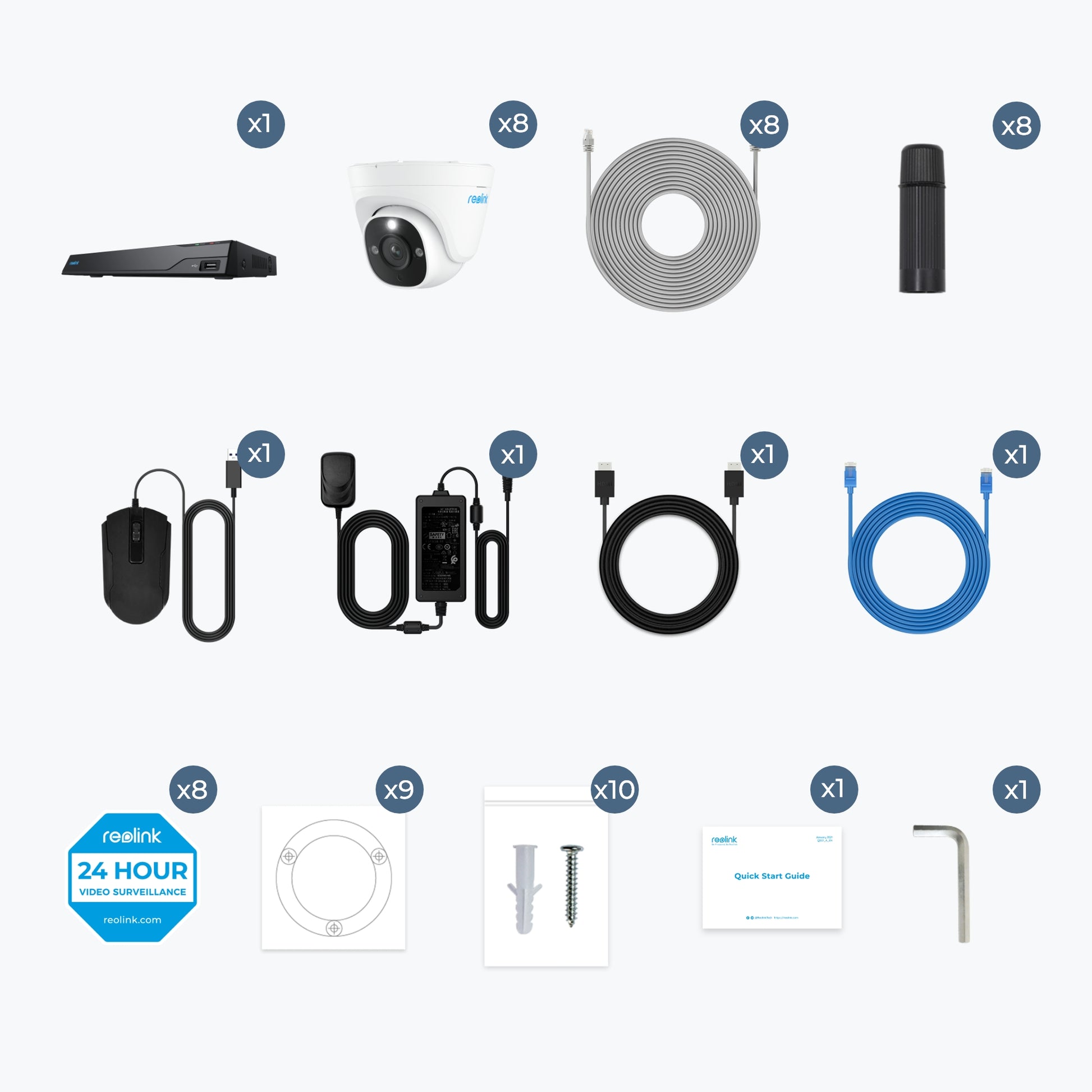 Reolink NVS16-8MD8 beveiligingssysteem doos inhoud